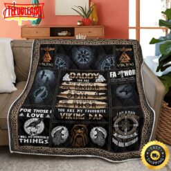 Viking Daddy You Are As Brave As Ragnar Fleece Throw Blanket