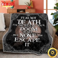 Viking Fear Not Death For The Hour Of Your Doom Fleece Throw Blanket