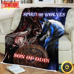 Viking Spirit Of Wolves Son Of Odin Fleece Throw Blanket