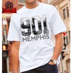 Vintage Memphis Tennessee 901 Area Code Skyline T-Shirt