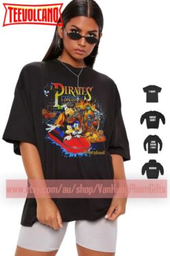 Vintage Pirates Of The Caribbean Shirt Disney Tee Splash Space Mountain