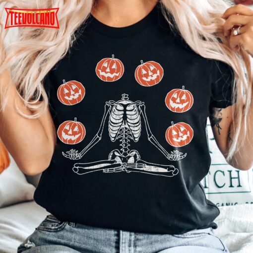 Vintage Pumpkin Halloween Shirt, Skeleton Halloween Pumpkin Sweatshirt