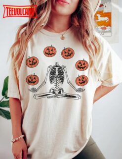 Vintage Pumpkin Halloween Shirt, Skeleton Halloween Pumpkin Sweatshirt