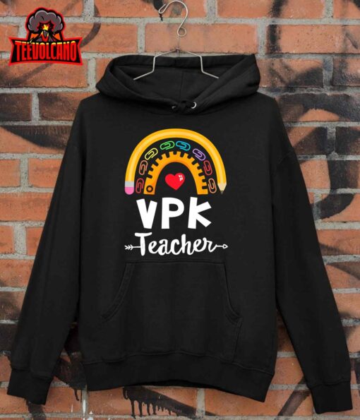 VPK Crew Teacher Back To School Teacher Rainbow Pencil T-Shirt