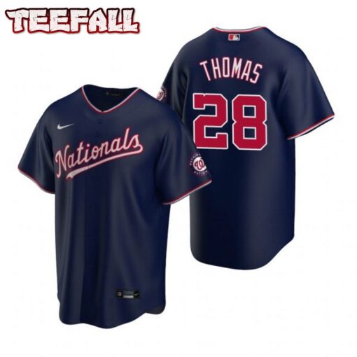 Washington Nationals Lane Thomas Navy Alternate Replica Jersey