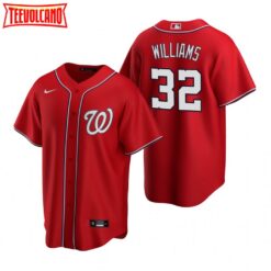 Washington Nationals Trevor Williams Red Alternate Replica Jersey