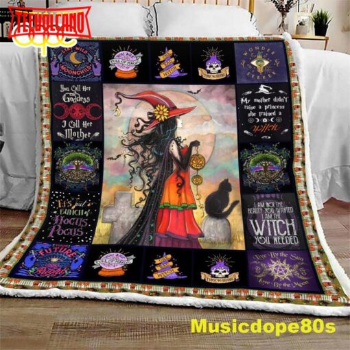 Wicca Witch Halloween Sofa Fleece Throw Blanket