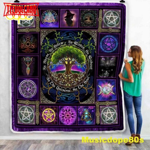 Wiccan Pagan Witch Tree of Life Halloween Sofa Fleece Throw Blanket  Halloween Gifts