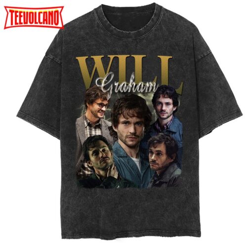 Will Graham Vintage Washed T-Shirt, Actor Homage Graphic Unisex T Shirt