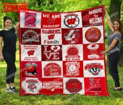 Wisconsin Basketball 3D Customized Quilt Blanket