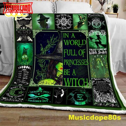 Witch Buttercup Halloween Sofa Fleece Throw Blanket