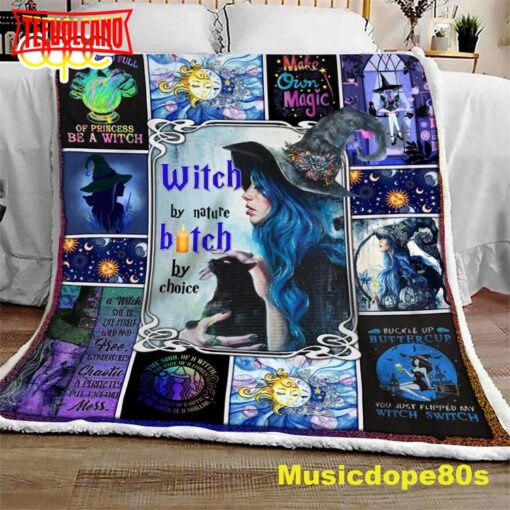 Witch By Nature Halloween Sofa Fleece Throw Blanket