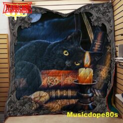 Witching Hour Black Cat Halloween 3D Quilt Blanket