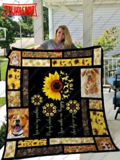 You Are My Sunshine Sunflower And Dog 3D Quilt Blanket