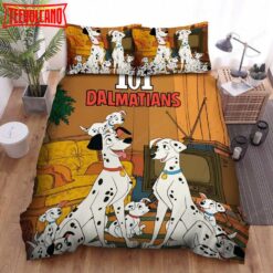 101 Dalmatians In The Living Room Bed Sheets Duvet Cover Bedding Sets