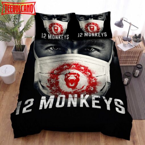 12 Monkeys (2015–2018) Black Background Movie Poster Bedding Sets