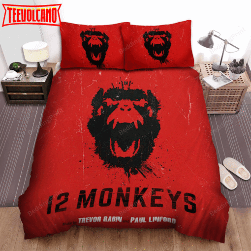 12 Monkeys (2015–2018) Red And Black Movie Poster Bedding Sets