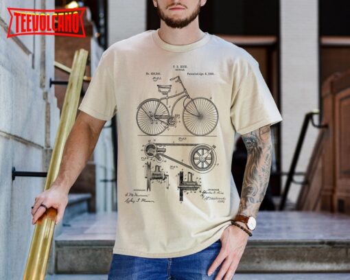 1890 Bicycle Patent T-shirt, Bicycle Shirt, Cycling Fans Shirt