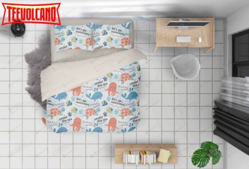 3d Cartoon Dolphin Octopus Bed Sheets Duvet Cover Bedding Set