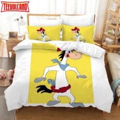 3D Cartoon Donkey Yellow Bedding Set Bed Sheet Duvet Cover