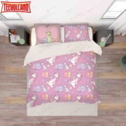 3d Cartoon Pink Hippo Bed Sheets Duvet Cover Bedding Set