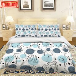 3d Cartoon Starfish Shell Bed Sheets Duvet Cover Bedding Set