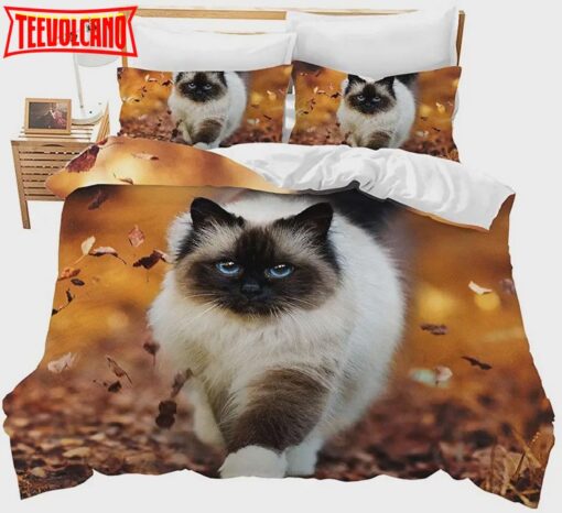 3D Cat Bedding Duvet Cover Cute Animal Theme Cover Lovely Cat Pattern Bed Sheets