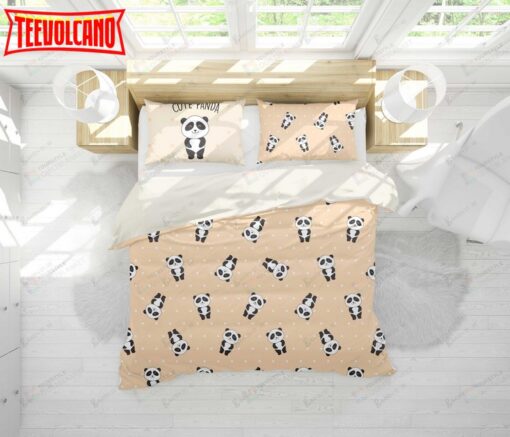 3d Cute Cartoon Panda Bed Sheets Duvet Cover Bedding Set