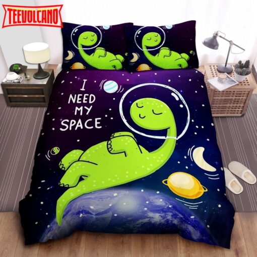 3d Dinosaur Astronaut I Need My Space Bed Sheets Duvet Cover Bedding Sets