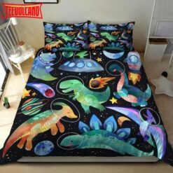 3D Dinosaur Astronaut In The Space Bed Sheets Duvet Cover Bedding Sets