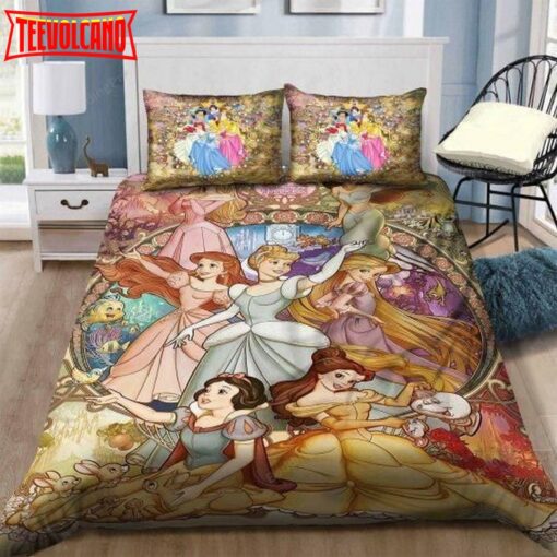 3d Disney Princess Bedding Set (Duvet Cover &amp Pillow Cases)