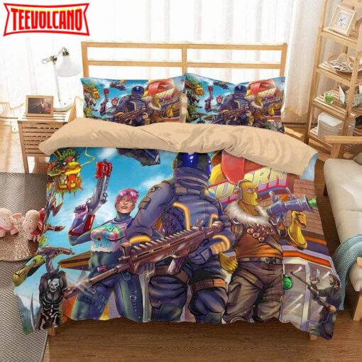 3d Fortnite Poster Bedding Set (Duvet Cover &amp Pillow Cases)