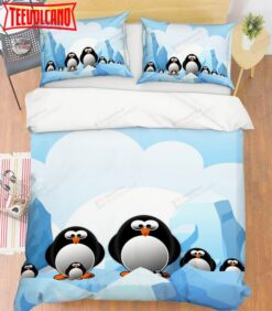 3D Fun Cartoon Penguins Bed Sheets Duvet Cover Bedding Sets