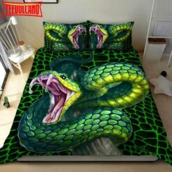 3D Green Snake Bed Sheets Duvet Cover Bedding Sets