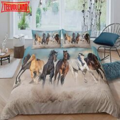 3D Horse Cover Set for Kids Running Horses Bedding Set Decorative Wild Animal Pattern