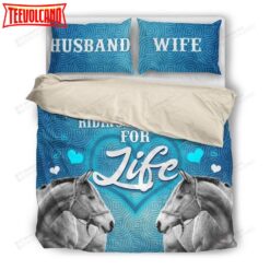 3D Horse Husband And Wife Riding Partners For Life Cotton Duvet Cover Bedding Sets