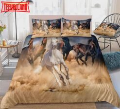 3D Horses Duvet Cover Animal Bedding Set Brown Horses Pattern Boys Teens Animal