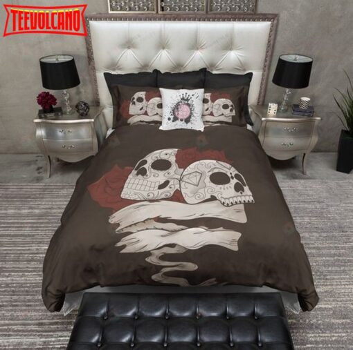 3D Husband And Wife Sugar Skull Cotton Duvet Cover Bedding Sets