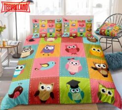 3D Kids Owl Cartoon Cotton Bed Sheets Duvet Cover Bedding Sets