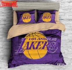 3d Los Angeles Lakers Logo Basketball Bedding Set Duvet Cover