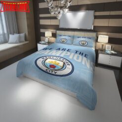 3D Manchester City FC Logo We Are The Champions Bedding Set For Fans