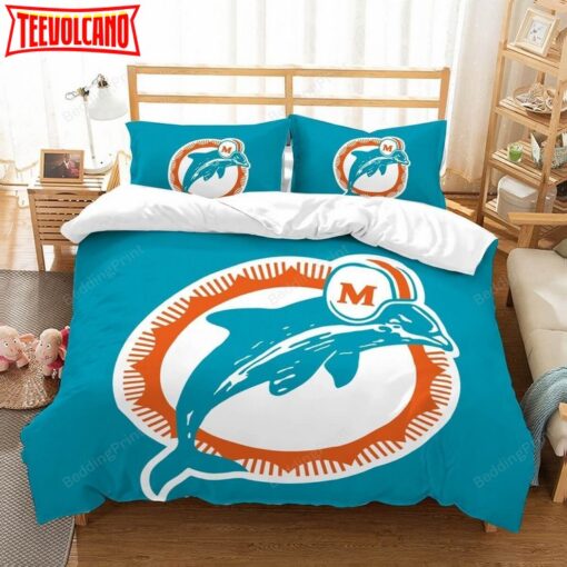 3d Miami Dolphins Duvet Cover Bedding Set