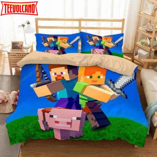 3d Minecraft Duvet Cover Bedding Set