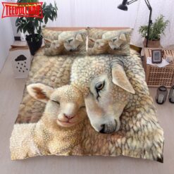 3D Mother Sheep And Her Lamb Bed Sheets Duvet Cover Bedding Sets