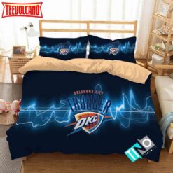 3d Nba Oklahoma City Thunder Logo Basketball Bedding Set