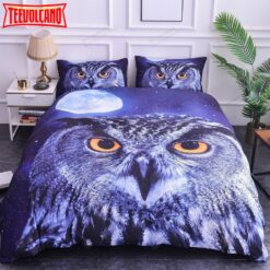 3d Owl Purple Owl Face Bed Sheets Spread Duvet Cover Bedding Sets