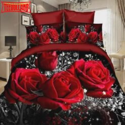 3D Painting Red Rose Bed Sheets Duvet Cover Bedding Sets