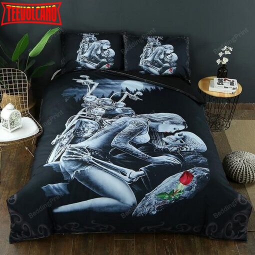 3D Ride Or Die Halley Motorcycle Duvet Cover Bedding Set