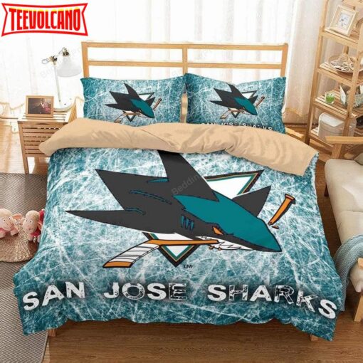 3d San Jose Sharks Duvet Cover Bedding Set