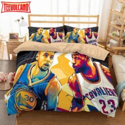 3D Stephen Curry Vs Lebron James Duvet Cover Bedding Set